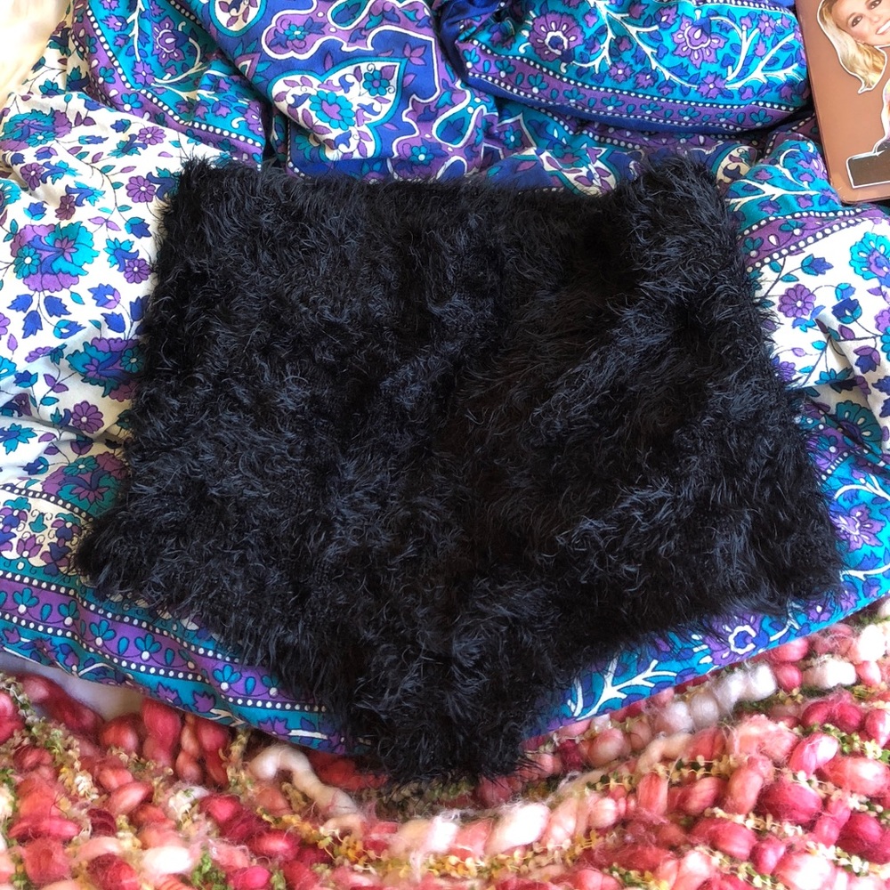 Black Fuzzy UO Shorts